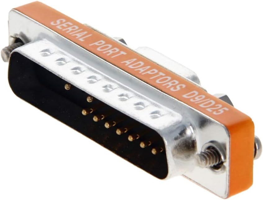 MX Serial Port DB9 DB25 Adapter, 9-Pin to 25-Pin RS232 Connector, Silver and Orange-image-20