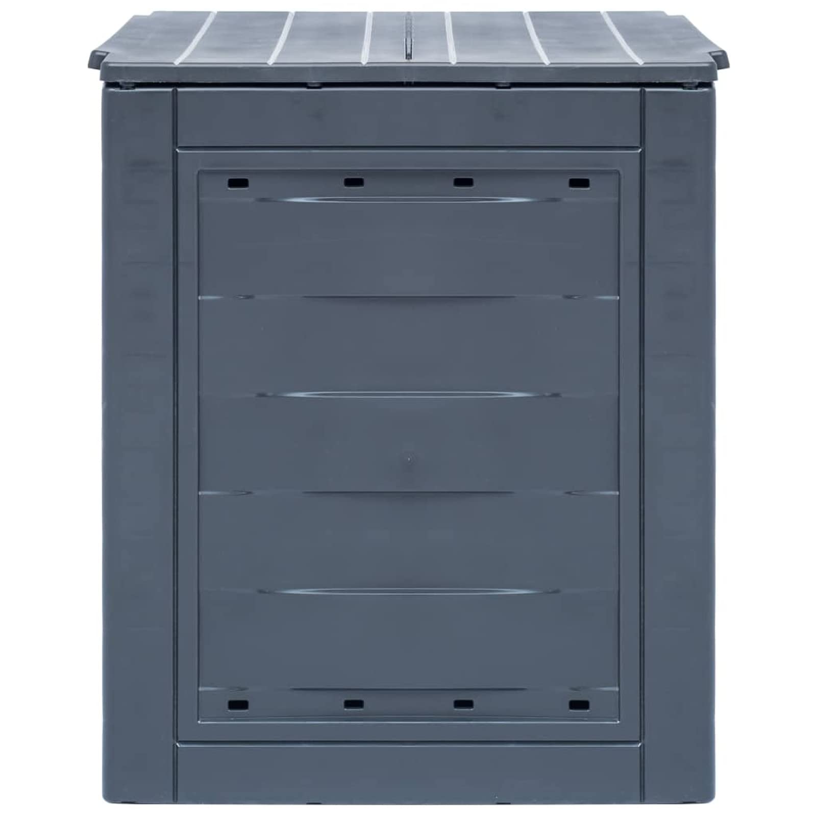 Compostador de jardín Gris 60x60x73 cm 260 L Contenedor De Abono para JardíN Humus Abono Compost Compostaje Orgánico