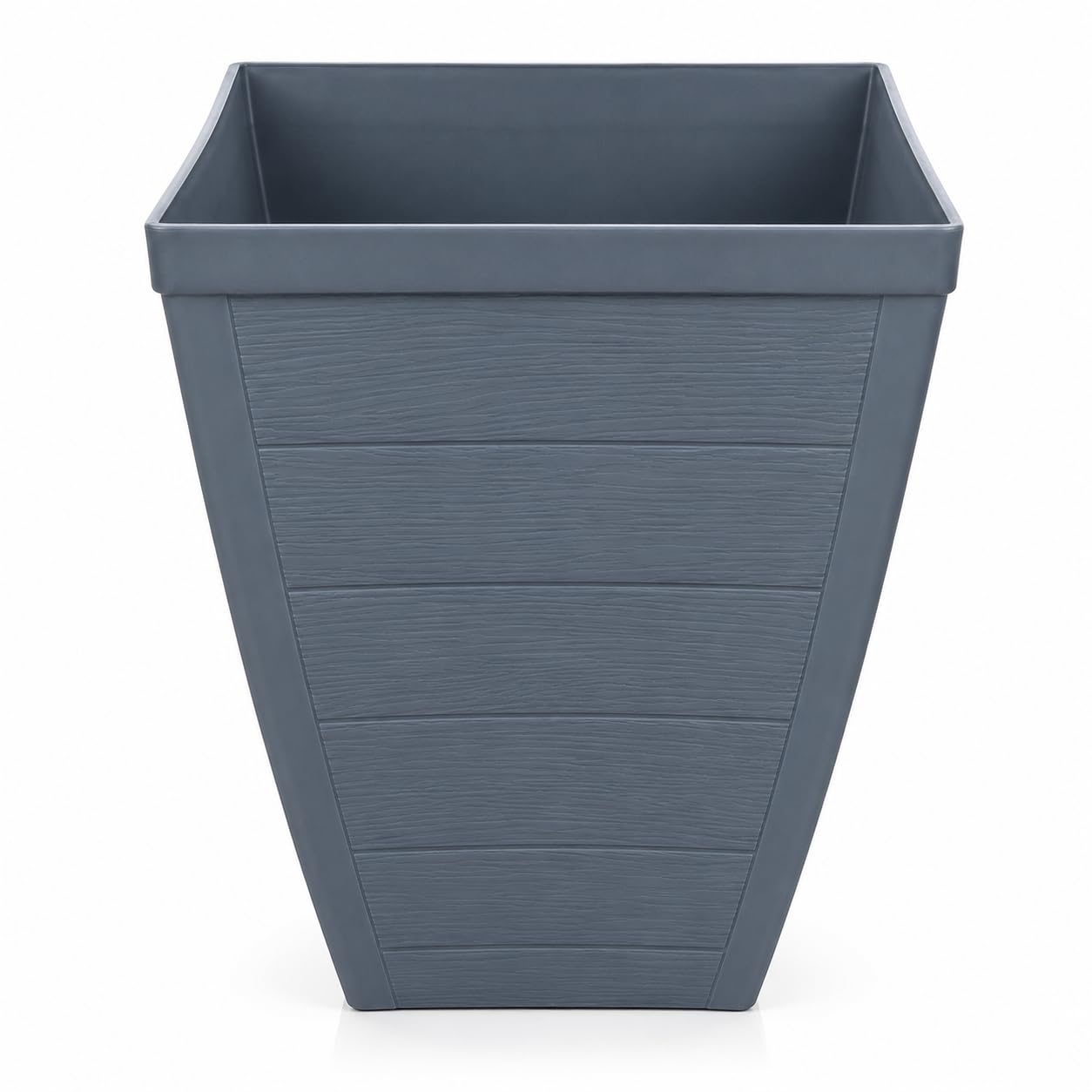 Tamersgifts Tall Square Planters Plastic 45cm Height Indoor/Outdoor (Grey Barrell Planter)