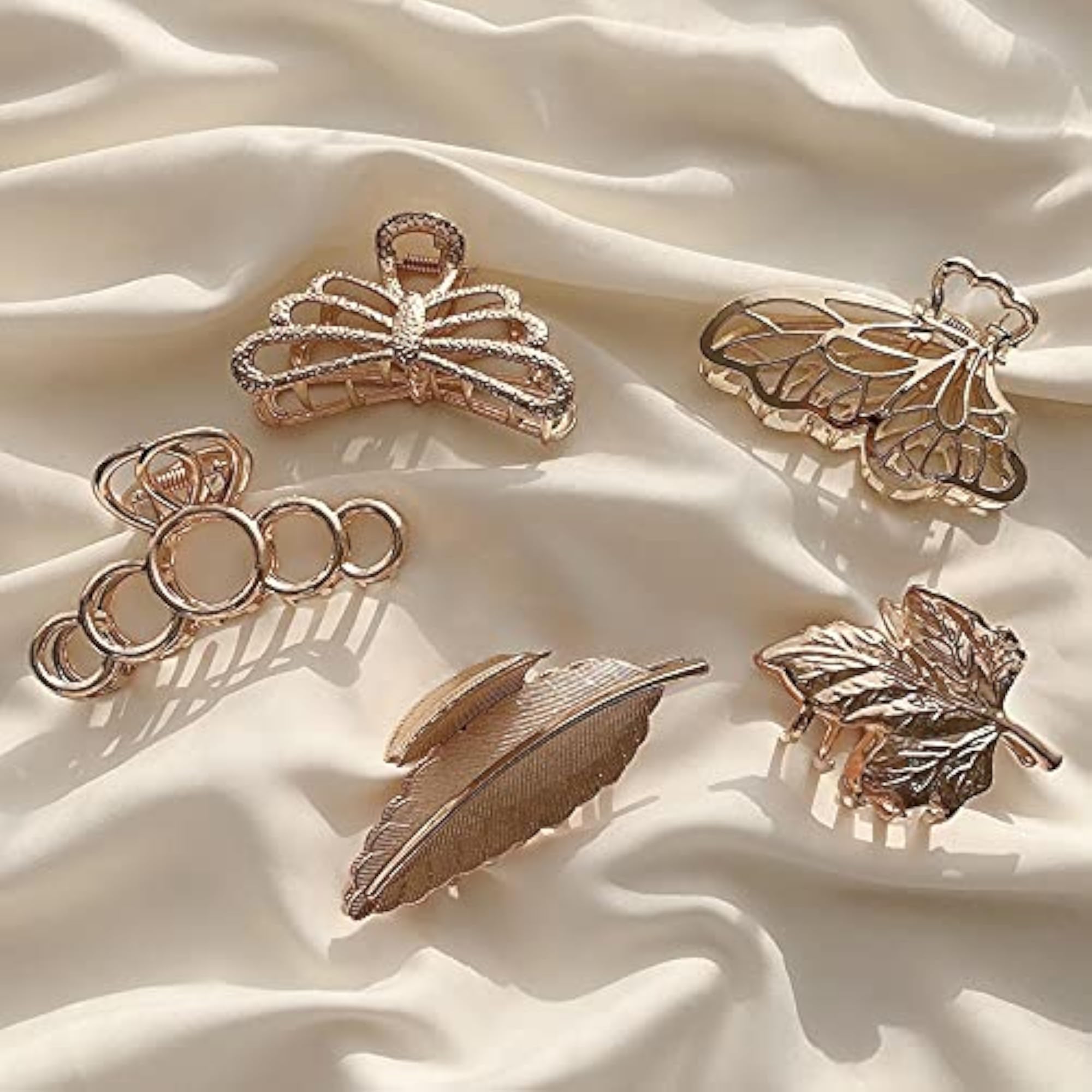 Elegant Retro Nonslip Hair Claw Clips Large 5PCS Set