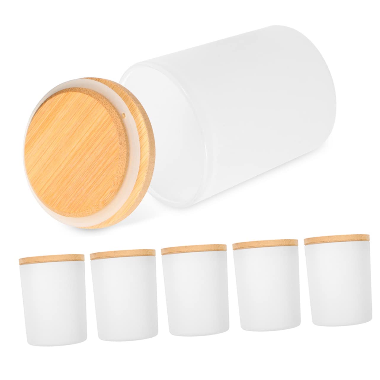 EXCEART 6 Vasetti per Candele in Vetro per Aromaterapia, Contenitori Vuoti Pratici per Candele Fai da Te, Set da 6 per Casa e Laboratorio