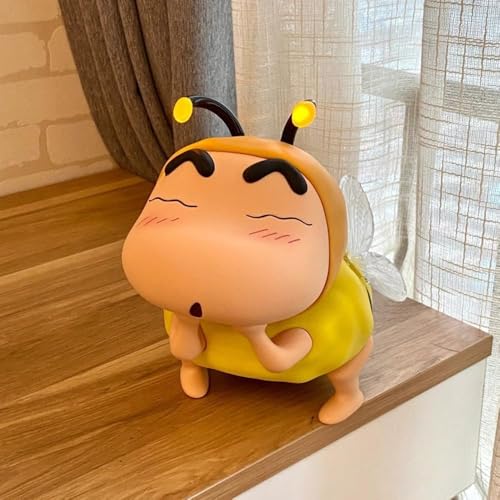 クレヨンしんちゃんライトナイトライトベッドサイドランプ3Dナイトライトハチミツ模様触角/ボディ発光LEDタッチルミネセンス常夜灯子供部屋装飾 家屋プレゼント (16cm(輝かない))