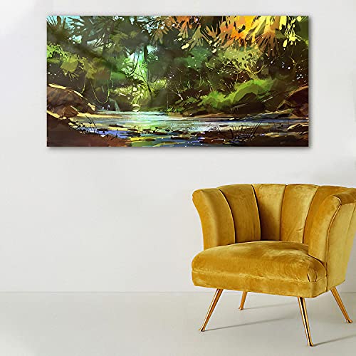 Photo salon chambre jungle forest 140x70cm pour masquer un mur vide