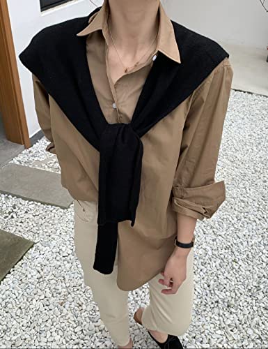 Zontroldy Women's Fashion Sweater Knitted Knotted Shawl Wraps Cape Tops Blouses4