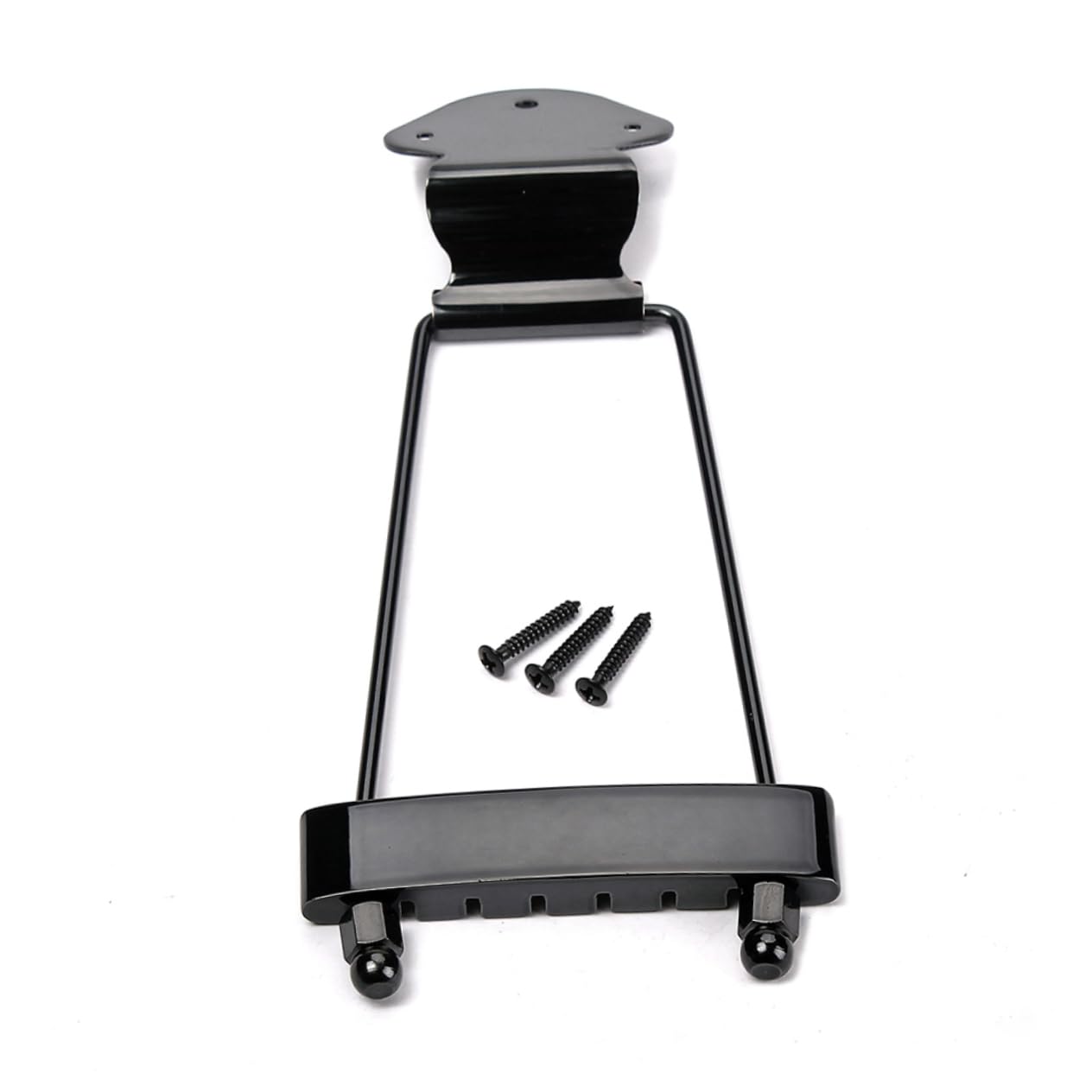 OFFSCH Jazz Guitar Tailpiece and Bridge Metal Guitar Tailpiece Black Ga407 Long Standard