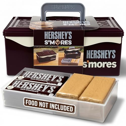 Mr. Bar-B-Q Hershey's Smores Caddy Tray Organizer - Smores Station Box to Store All Essentials On The Go for Picnics, Camping w/Removable Tray & Carrying Handle - No Food Items Included - 00262HSY