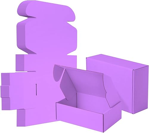 Miniatura 24 de Paquete de 25 cajas de envío pequeñas de cartón corrugado morado de 8 x 8 x 4 pulgadas, caja corrugada para embalaje de pequeñas empresas, envío
