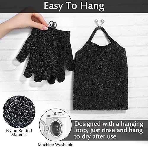 Anezus Exfoliating Back Scrubber Bath Gloves Set thumb #4