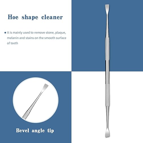 Miniatura 3 de Juego de herramientas dentales de 6 piezas, kit profesional de limpieza de higiene dental de acero inoxidable con estuche, incluye espejo dental,