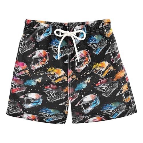 ALAZA Moto Motorcycles Black Boys Quick Dry Beach Board Shorts Kids Swim Trunks Bathing Suit Swimsuit 5T