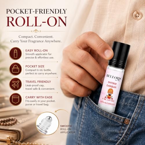 Image of Shyam Darbar Attar for Men & Women | 6 mL Roll-On Attar | Non Alcoholic Long Lasting Fragrance Oil | Traditional Premium Attar Perfume for Prayer & Special Occasions