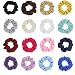 Pack of 16 Cotton Hair Scrunchies Single Jersey Solid Color Ponytail Holders Hair Ties for Girl (16 colors)