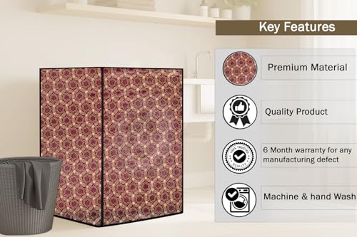 Image of Stylista Washing Machine Cover Compatible for IFB Senator Smart 8 Kg Front-Load Packed Pattern Crushed Berry
