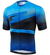 qualidyne Men's Cycling Jersey Short Sleeve Bike Shirt Full Zip Pockets Tops Bicycle Biking Breat...