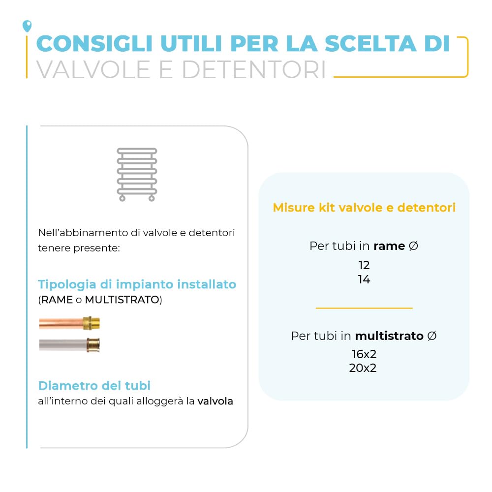 Set valvole scaldasalviette (Nero, Multi 16x2)