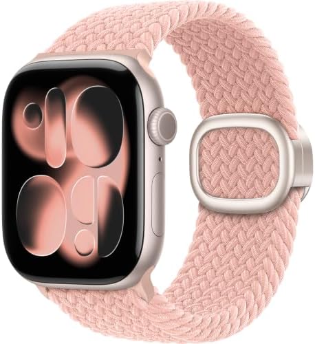 TOCOL Geflochtenes Elastisch Armband für Apple Watch 40mm 41mm 42mm 44mm 45mm 46mm 49mm 38mm Damen Herren, Magnetic Sport Nylon Band für iWatch Ultra 4/3/2/1 SE 3/2/1 Series 12 11