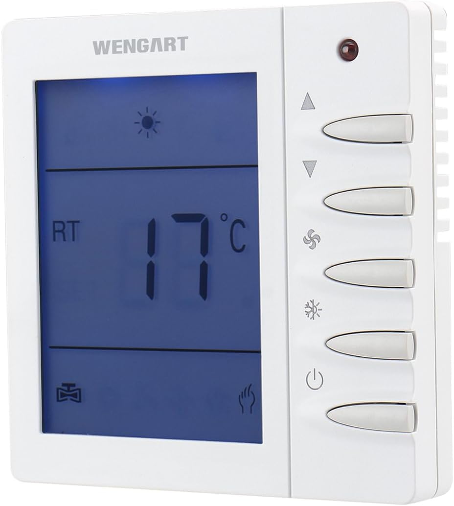 Wengart Non Programmable Thermostat WG702,Heat Only 120v 10A LCD Digital Screen for Home Basic White