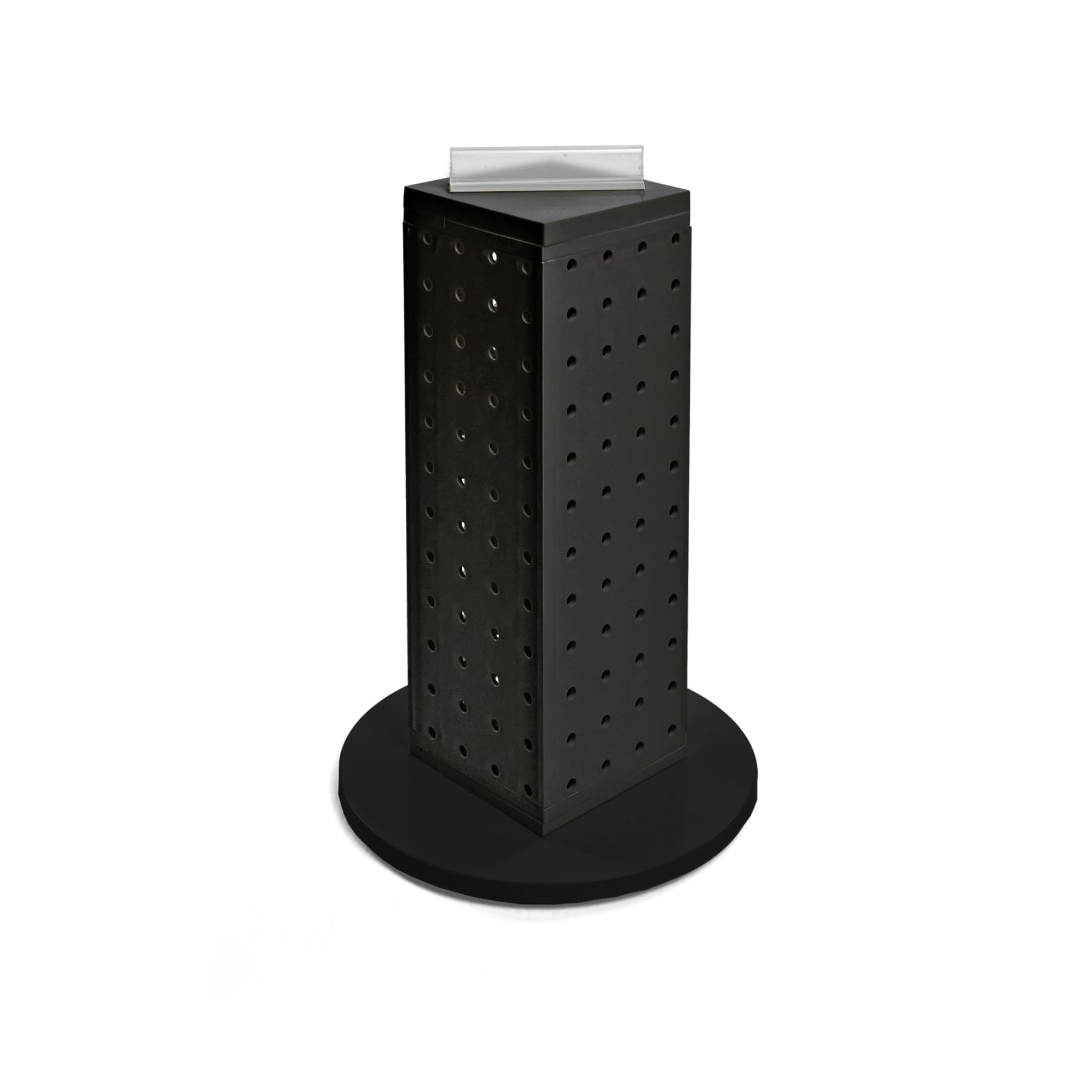 Azar 700220-BLK Pegboard 4-Sided Revolving Counter Display, Black Solid Color