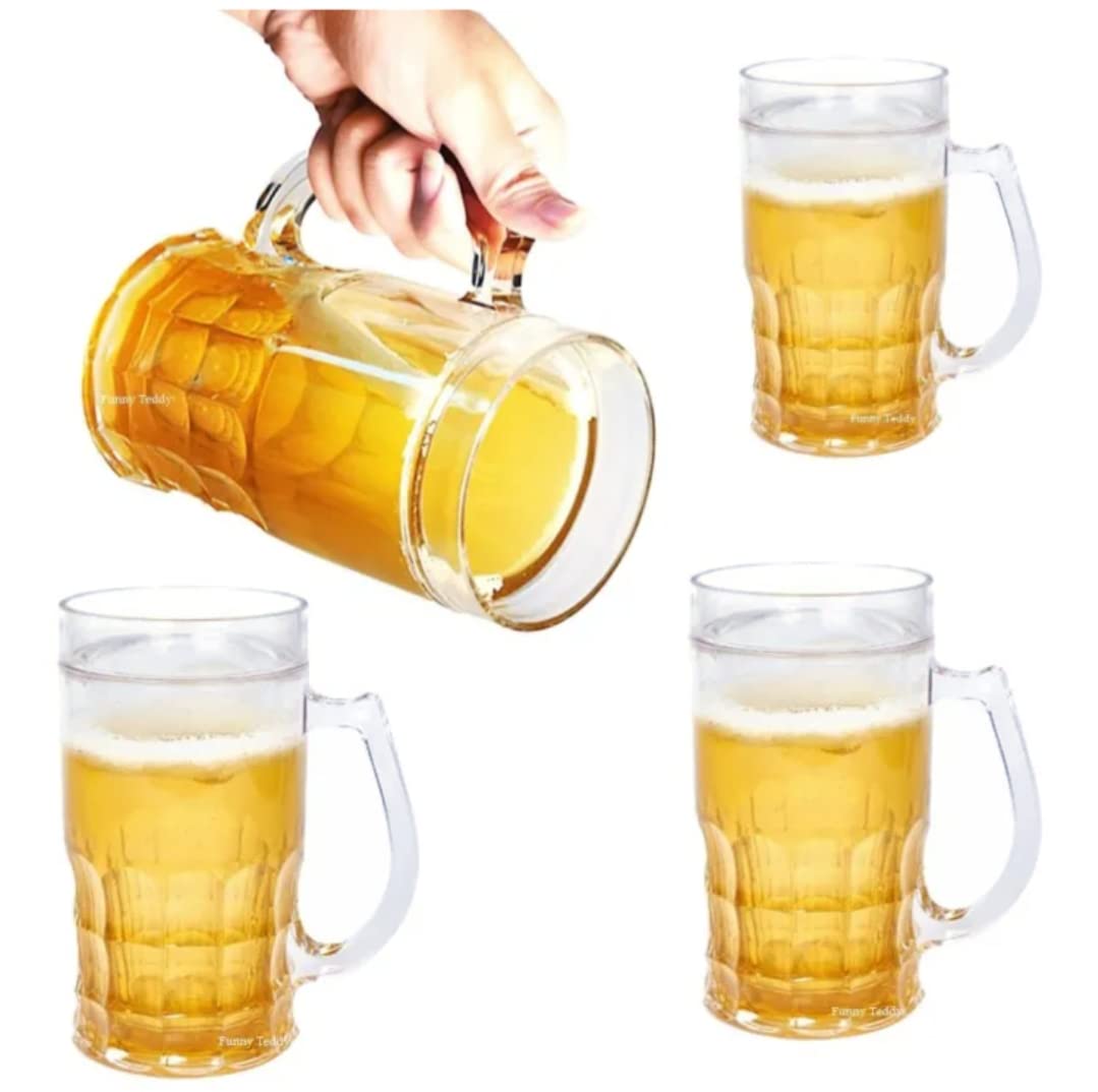 Prank Beer Mug (Pack of 1) with Foam, 400ml Acrylic Glass. Real Glass Look/Perfect for Pranks/Making reels/Theatre Props/Party Display(Used for Drinking Cold Beverages)-image-5