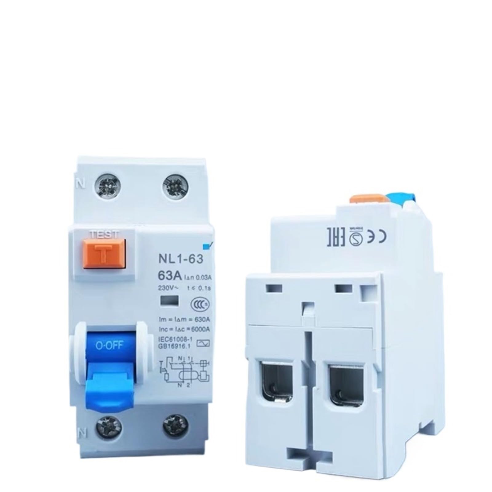 1P + N elektromagnetyczny wyłącznik różnicowoprądowy, RCD 30 mA, ochrona uziemienia, 16 A, 25 A, 40 A, 3P 1N (4P) NL1-63,40A