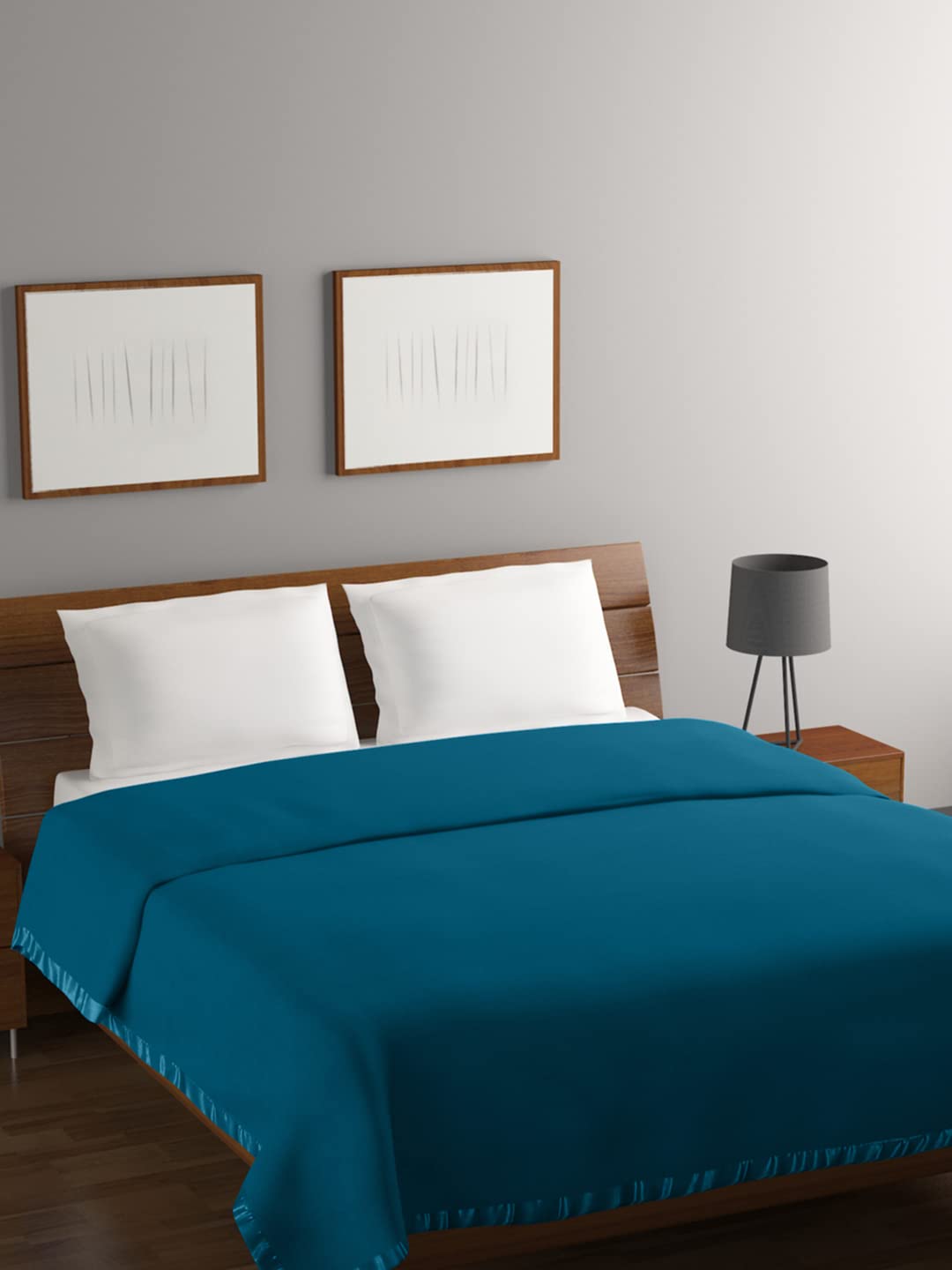 Buy Bombay Dyeing Teal Color All Season 260 GSM Double Blanket Online