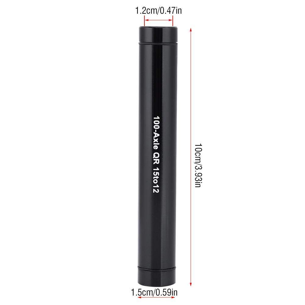 Thru Axle Hub rower szybkie zwalnianie stop aluminium do prześwitu adapter piasty 15 mm do 12 mm szpikulec (czarny)