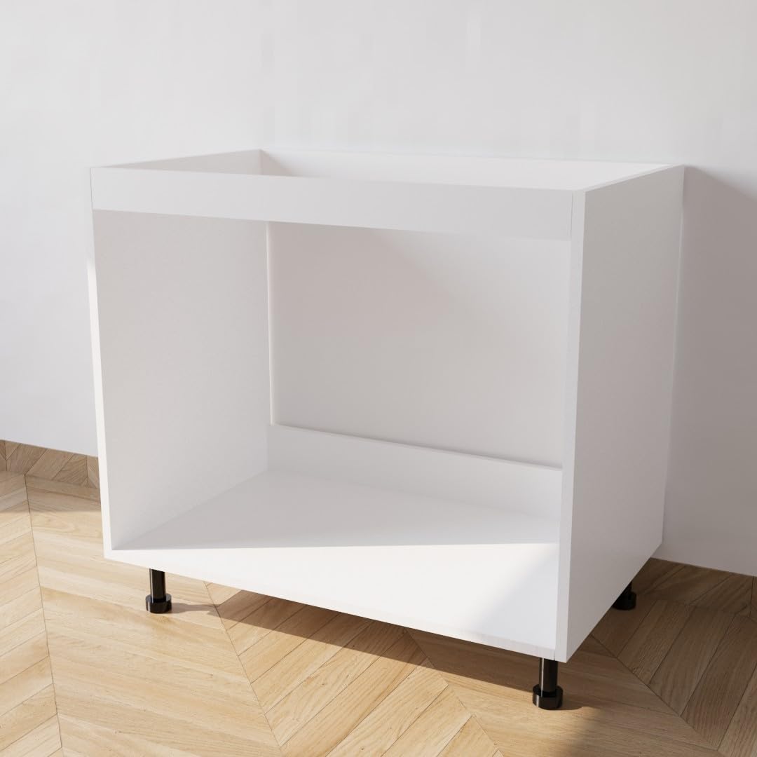 ALFREDO CALANDRELLI - Mobile Base Cucina per Lavello da Incasso 90cm, Mobile Sottolavello Bianco in Nobilitato, Base Componibile Senza Ante (90x72x55 cm)
