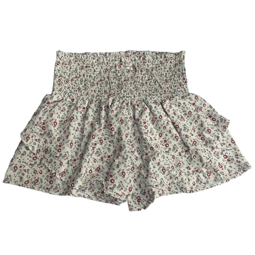 Falda de patín envolvente de lino y algodón estilo mini con short de playa 2