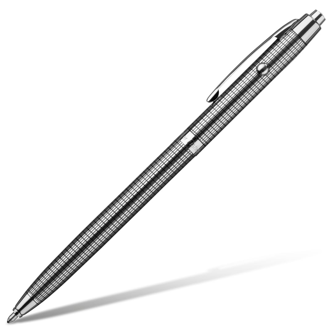 Fisher Space Pen Shuttle B4 Kugelschreiber (schlank und elegant für Büro & Reisen, schreibt im Weltall, unter Wasser und bei extremen Temperaturen) Gitterdesign, schwarz