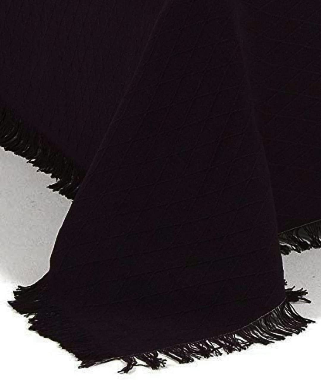 QRAICH Colcha Multiusos: Plaid Sofa, Manta Foulard, Cubre Cama, Foulard para Sofas de Algodón y Otras Fibras. (125 x 180 cm, Negro)