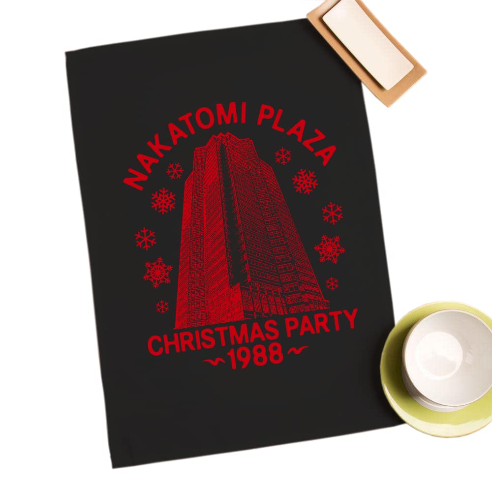 Smartypants Black Prime Nakatomi Plaza Christmas Tea Towel - Novelty Festive Merry Xmas Eve Work Party 1988 Action Thriller Detective Classic Movie Film Kitchen Home Gift Present (Black Prime)