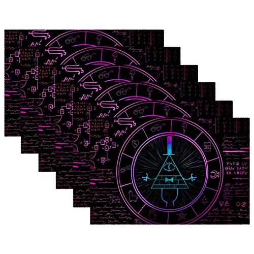 Set de table Bill Cipher zodiaque antidérapant et résistant pour repas geek