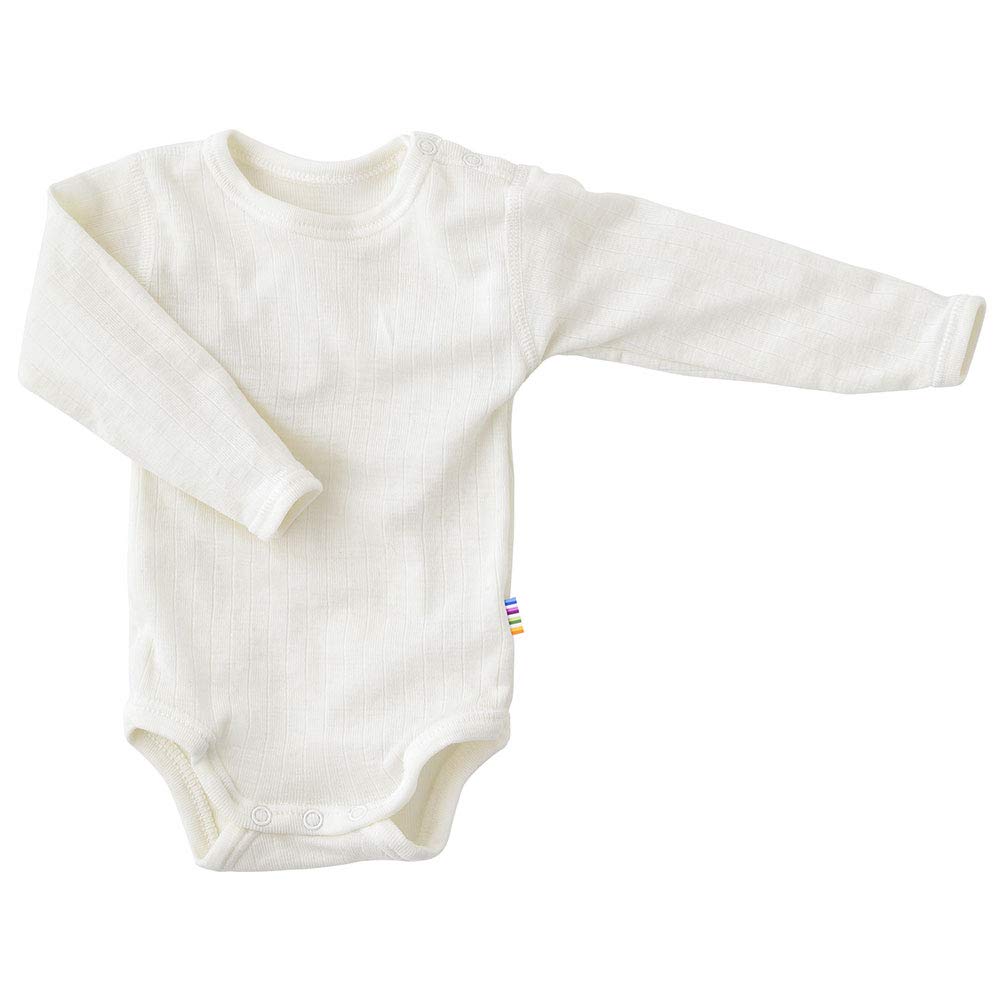 Joha Unisex Infant Natural Long Sleeve Baby Bodysuit Made Of Merino Wool/Silk - Beige - 92