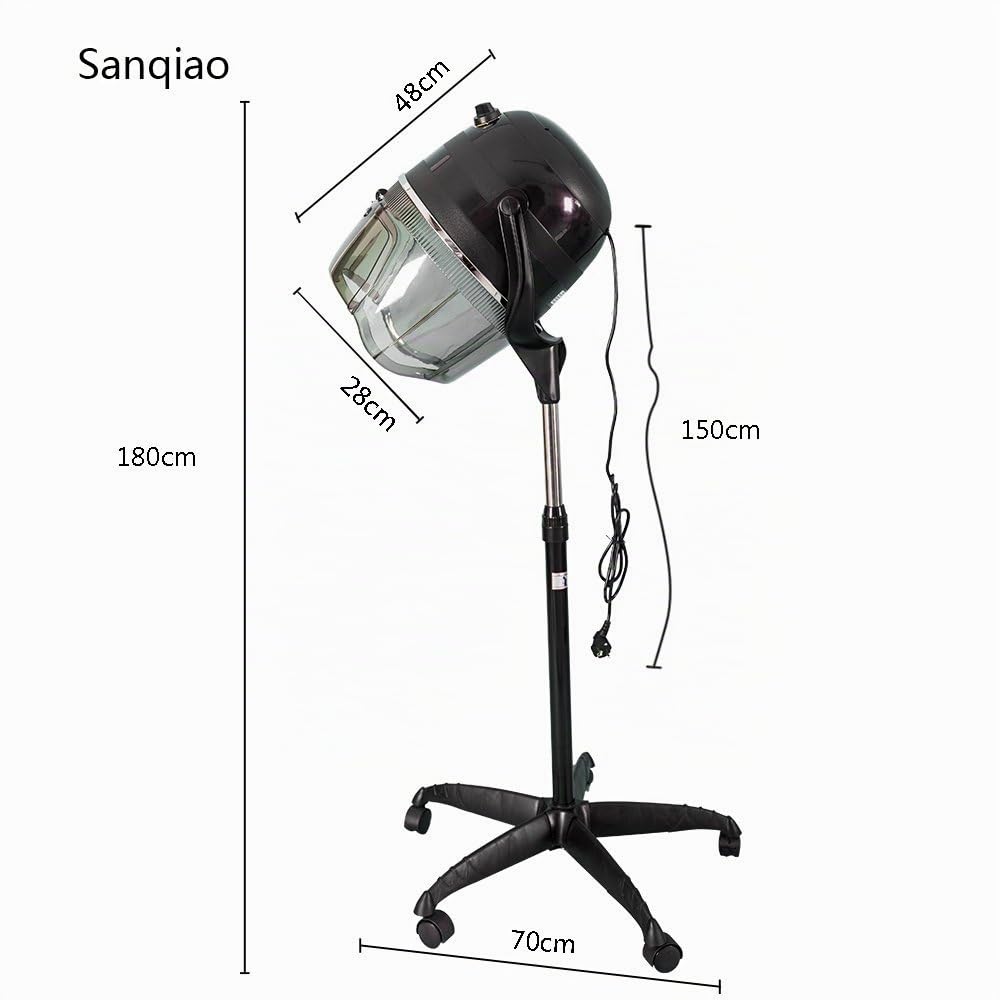 Profesional Campana Casco Secador de Pelo Secador de Peluqueria con Capucha y Tripode Negro 950W