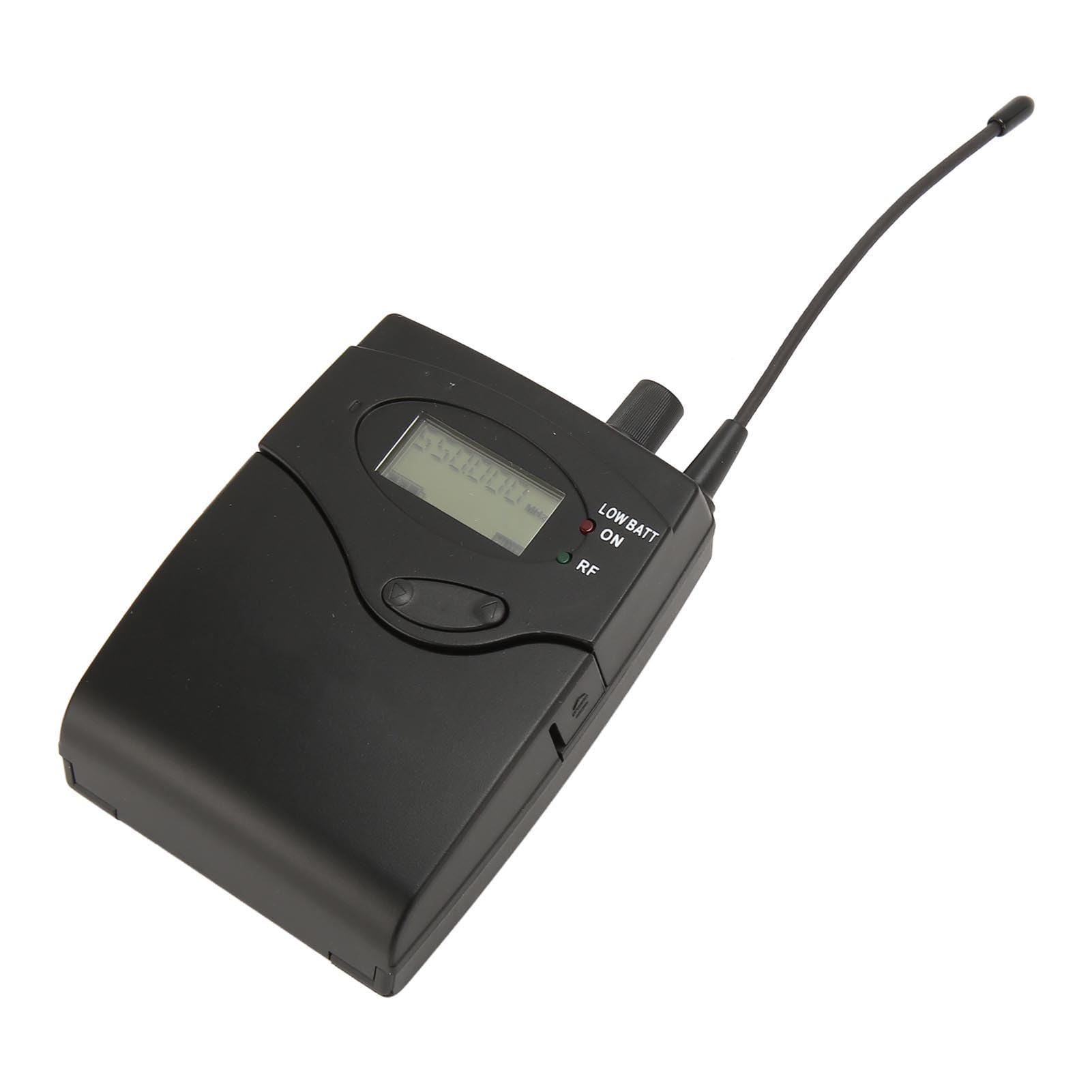 Fabater Odbiornik Typu Bodypack System Stereofonicznego Odsłuchu Dousznego 550–580 MHz, Bezprzewodowy Odbiornik Monitorujący do Studia Scenicznego Zespołu, Kompaktowy, Lekki Bodypack z Wyjściem 3,5 Mm