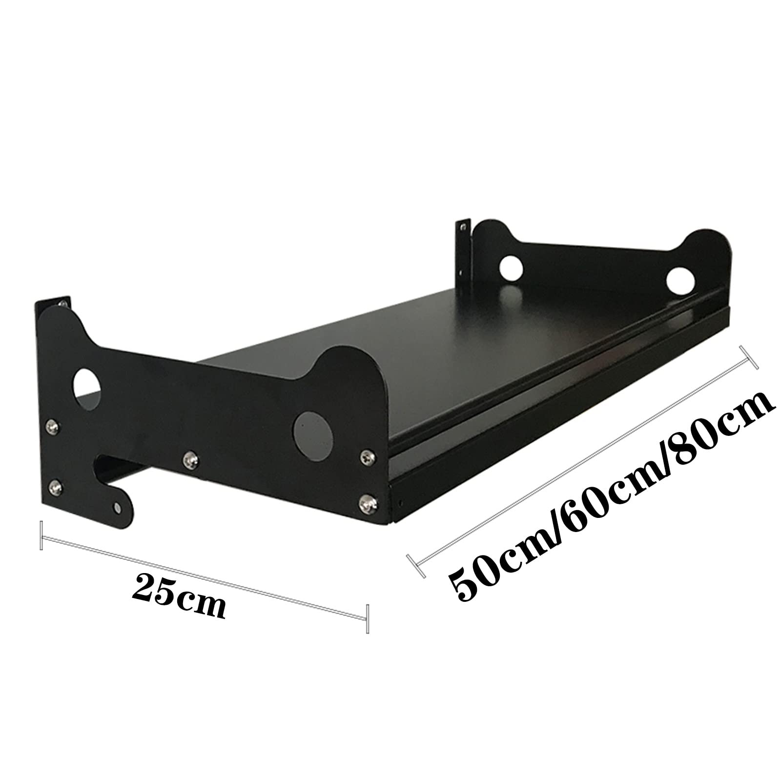 HJXGQJM Acero Inoxidable Soporte for Microondas, Montaje En Pared Escuadras Estanterias,Estante De Horno De Microondas Estante De Frasco De Especias con 5 Ganchos,Negro Estante de Microondas(50x25cm)