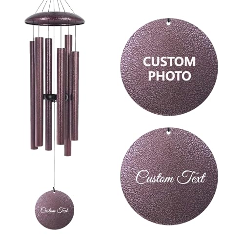 Image of Personalized 30 /36 /45inch Wind Chimes for Outside, Custom Text /Photo Personalized Gifts for Memorial Retirement Wedding Anniversar, Wind Chimes Gift for Mom Dad Friend Wife Husband