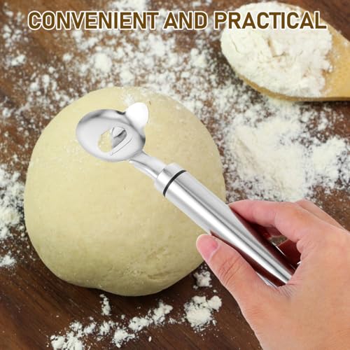 Image of Hemoton Dough Cutter 7.20 Inch Stainless Steel Chinese Noodles Cutter Handheld Dough Scraper Tool for Kitchen and Manual Pasta Makers
