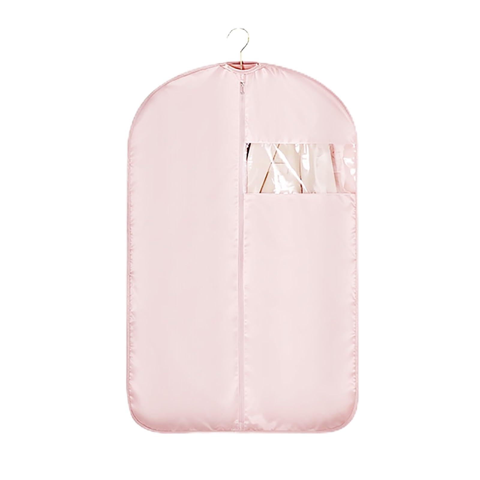 Funda for Percha, portatrajes con Ventana Transparente, Armario con Cremallera, Abrigo for Almacenamiento(Pink,130 * 58cm)