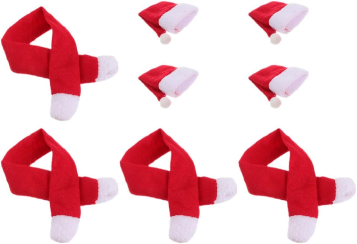 Wine Bottle Cover Set with Santa Hat and Scarf Christmas 4 Sets | Non-woven Fabric, Tabletop Decoration for Homes and Winter Holiday Gatherings, Festive Atmosphere with Full Protection