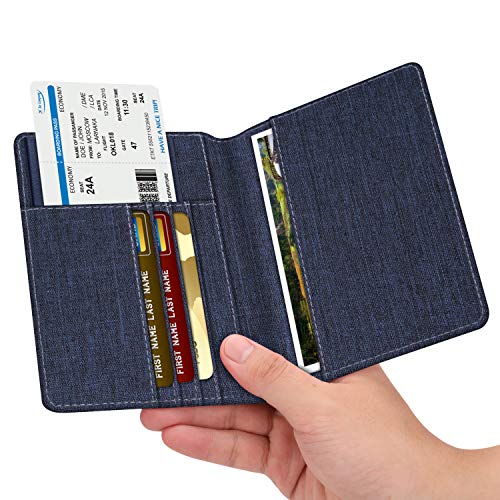 Image of FINTIE Passport Holder, Slim Travel Wallet RFID Blocking Card Case Cover Passport Cover Protector Essentials with Credit Card Slots for Women /Men | Slim
