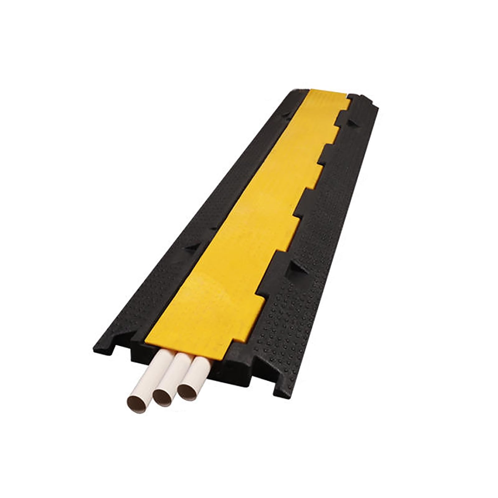 Pasacables de Suelo para Proteger Las Cables Protector de PVC de 3 Canales Duradera con Cubierta Superior Abatible, Capacidad de Carga de 5000 Kg