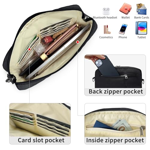 Crossbody Bags for Women, Small Quilted Shoulder Handbag with Adjustable Guitar Strap and Card Slots, Travel Purse3