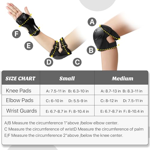 Image of Knee Pads for Kids,Kids Protective Gear Set with Child Kids Knee and Elbow Pads & Wrist Guards 3 in 1 for Biking Skateboard Scooter Rollerblading Skating Cycling[Upgraded Version 4.0] Black