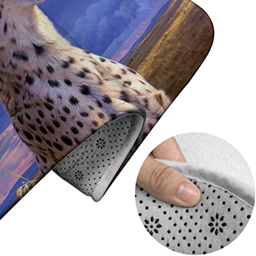 Badezimmerteppich-Set, 3-teilig, Gepardengesicht, waschbare Badeteppiche, rutschfest, mit Rückenpolster, Konturteppich und Toilettendeckelbezug – Bild 5