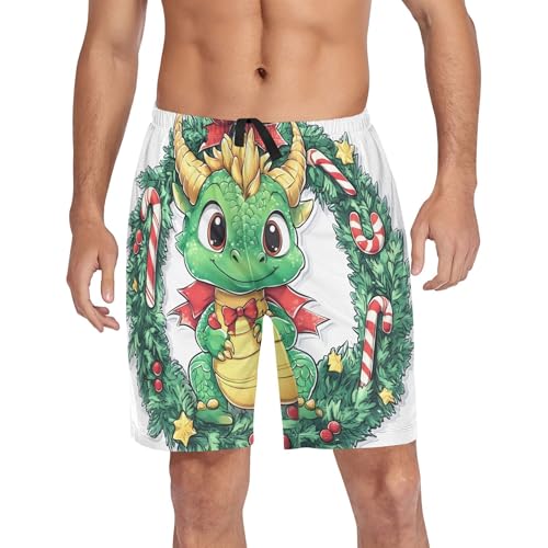 Animal Art Wolf at Moon Pajama Men's Shorts Athletic Sweat Lounge Sleep Shorts Pj Casual Cool S4