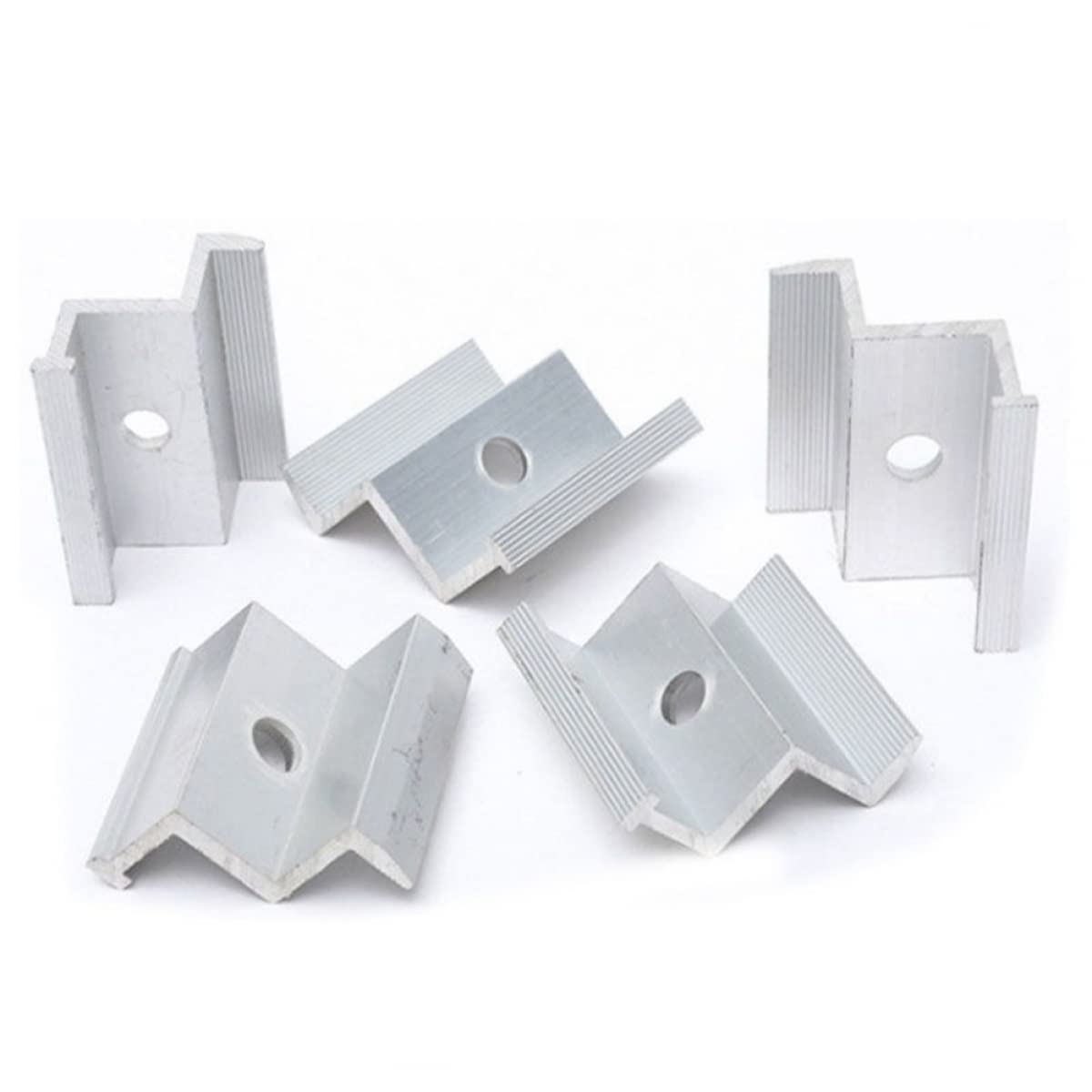 Pinces D'extrémité En Aluminium Pour Panneaux Solaires - Pour Rails De Montage, Hauteur De Module 35/40 Mm - Lot De 10