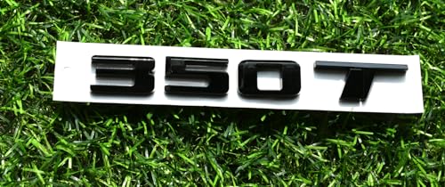 Image of 1Pc 350T Logo Emblem Compatible with CT4 CT5 XT4 XT5 Rear Turnk 350 T Nameplate 3D Badge (Glossy Black)