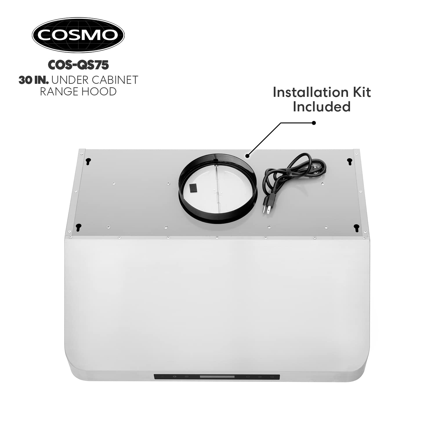 Cosmo COSQS75 30 in. Under Range Hood with 500 CFM, Permanent