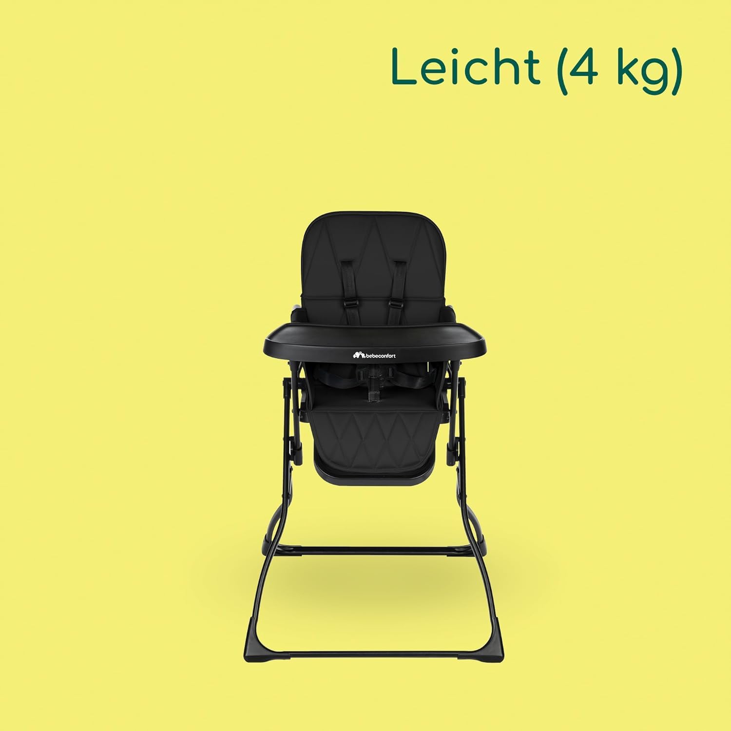 Bebeconfort Lily, Babyhochstuhl, 6 Monate–3 Jahre, 9–15 kg, ultrakompakt faltbar, leichter Hochstuhl (4 kg), leicht zu reinigen, weich gepolstert, einfach mit einer Hand faltbar, Tinted Graphite